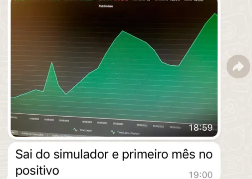 Aluno saiu do simulador e fechou o primeiro mes no positivo